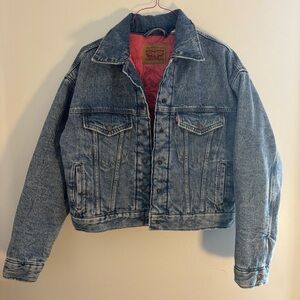 Levi's Padded Trucker Jacket Womens S Quilted Pink Lining - NWOT